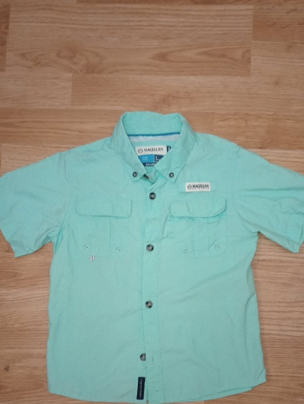 Magellan Outdoors Mint Teal Fishing Button-Up Shirt